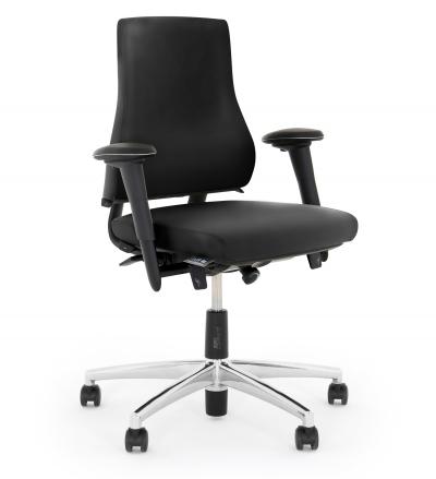 ESD Office Chair AES 2.2 High Backrest Chair Leather Black ESD Hard Castors BMA Axia 2.2 Office Chairs Flokk - 530-2.2-ON-3AZ-AP-ESD-MANO-S-BLA-HC